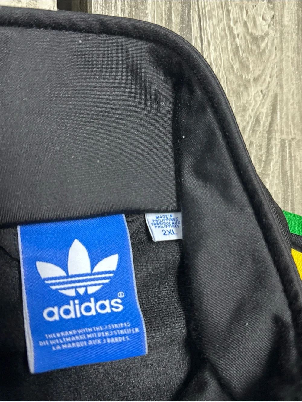 Y2k 2010 Adidas Firebird track jacket Rasta Inspired 2XL Striped Retro